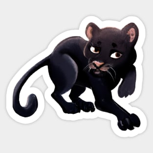 Cute Black Panther Drawing Sticker